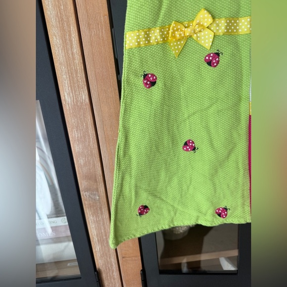 Vintage 90s Youngland appliqué dress ladybugs flowers toddler embroidered girl - Picture 3 of 9